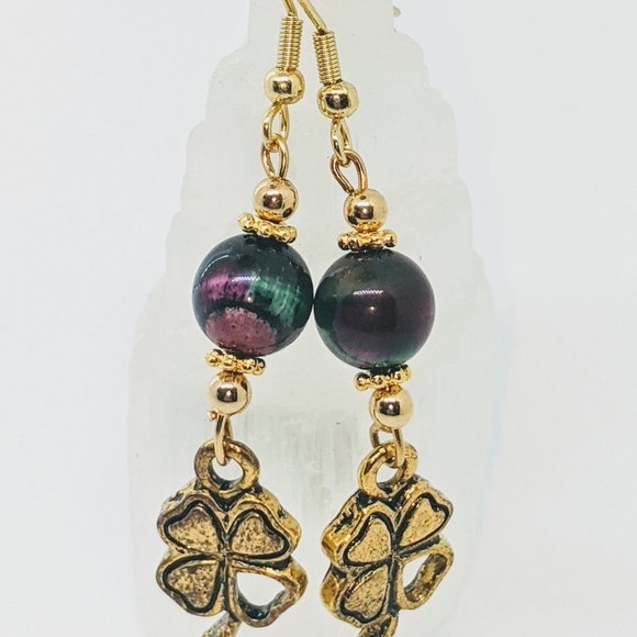 Tigers Eye and Pearl "Lucky You" Jewelry set - Picture 3 of 7